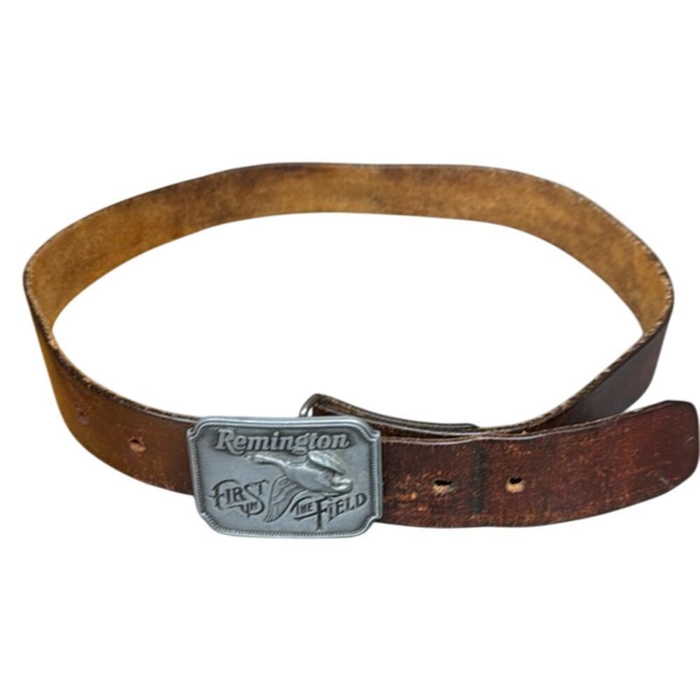 Men's Remington 1980 "First in the Field" Canadian Goose Leather‎ Belt Medium